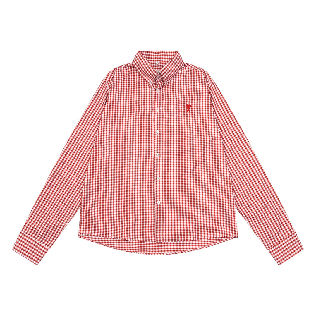 AMI PARIS Unisex Plaid Long-Sleeve Shirt