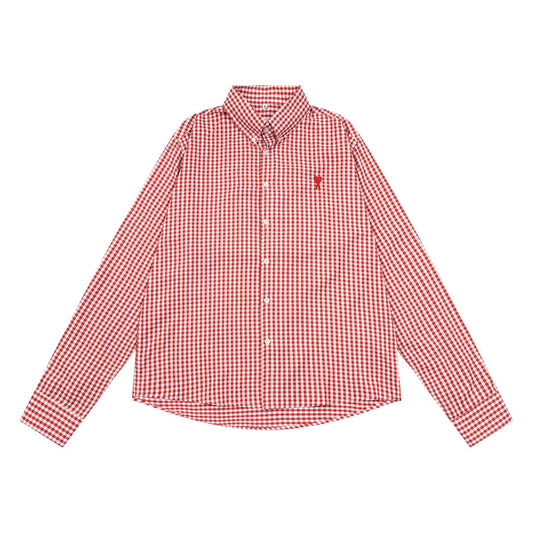 AMI PARIS Unisex Plaid Long-Sleeve Shirt