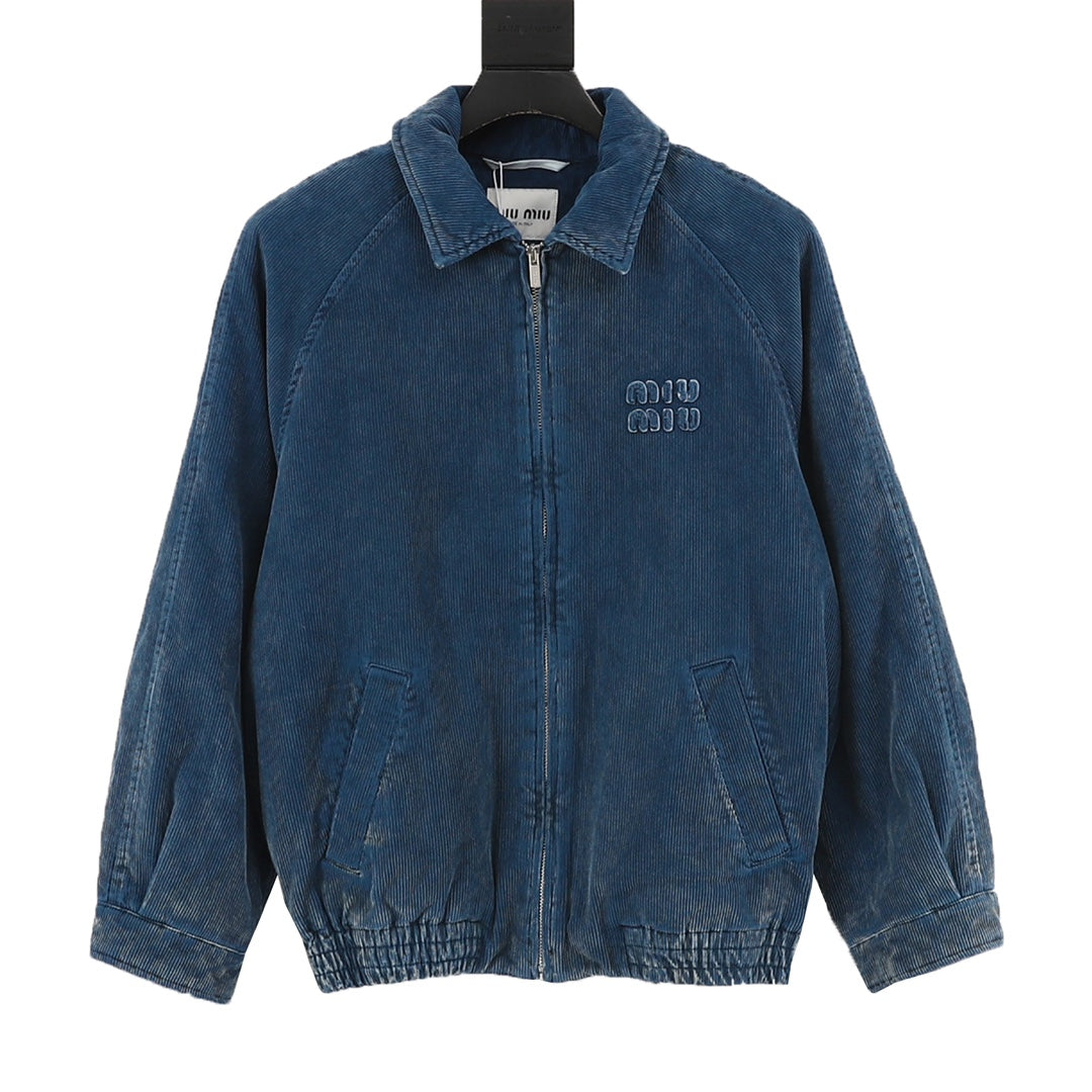 Washed Distressed Corduroy Jacket