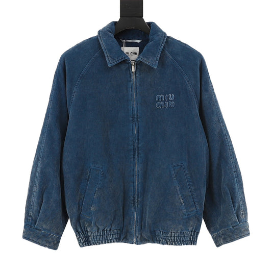 Washed Distressed Corduroy Jacket
