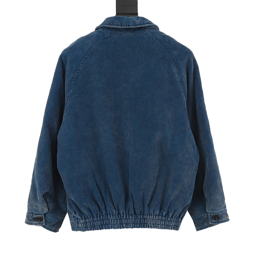 Washed Distressed Corduroy Jacket