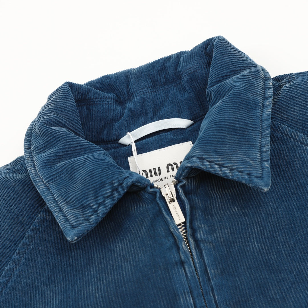 Washed Distressed Corduroy Jacket
