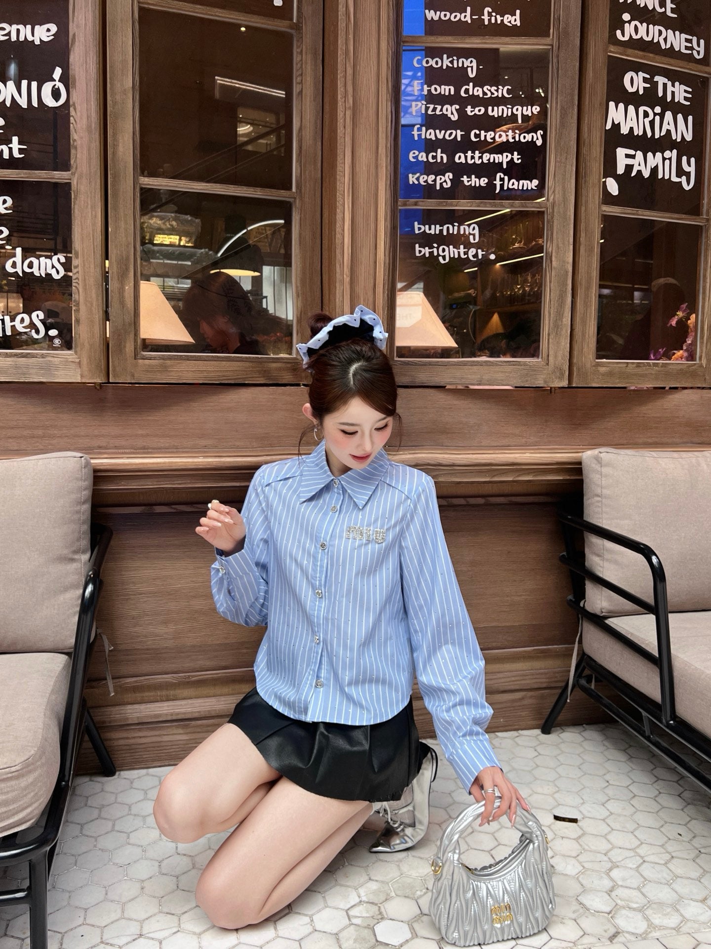 Cropped Button-Up Shirt