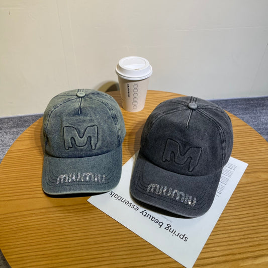 Distressed Denim Baseball Cap