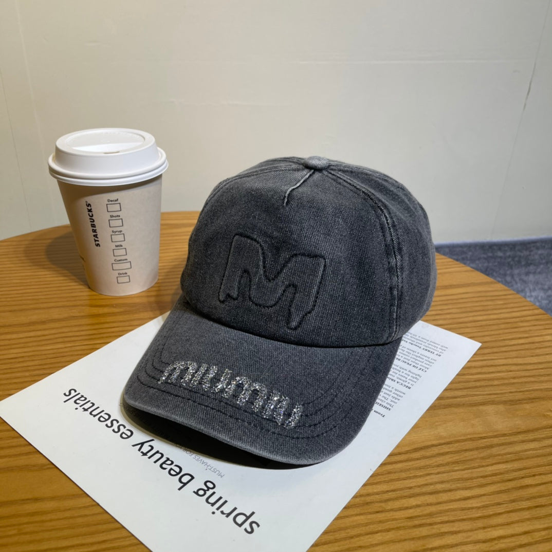 Distressed Denim Baseball Cap