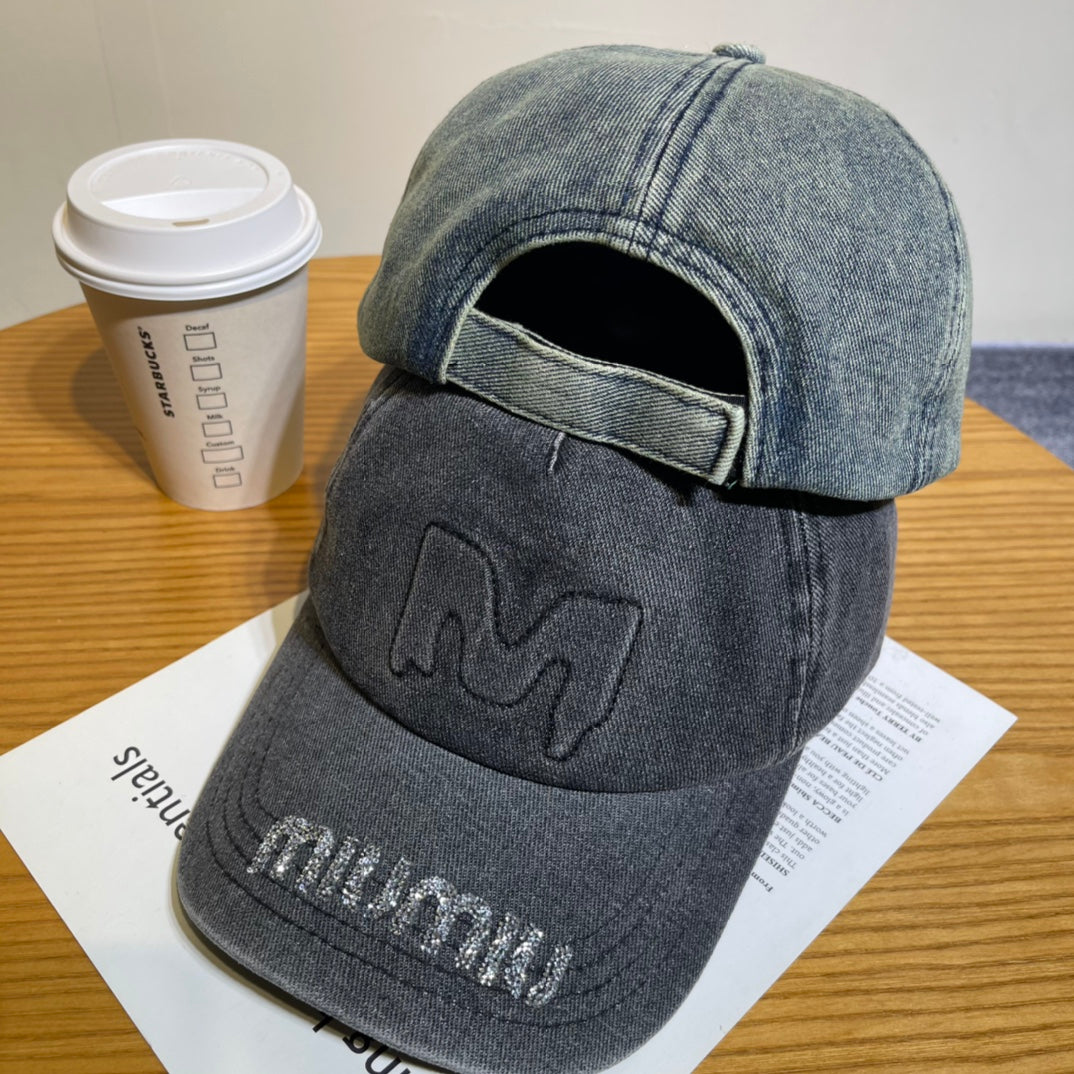 Distressed Denim Baseball Cap