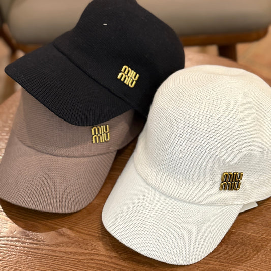 Woven Hollow-Out Flat-Brim Cap