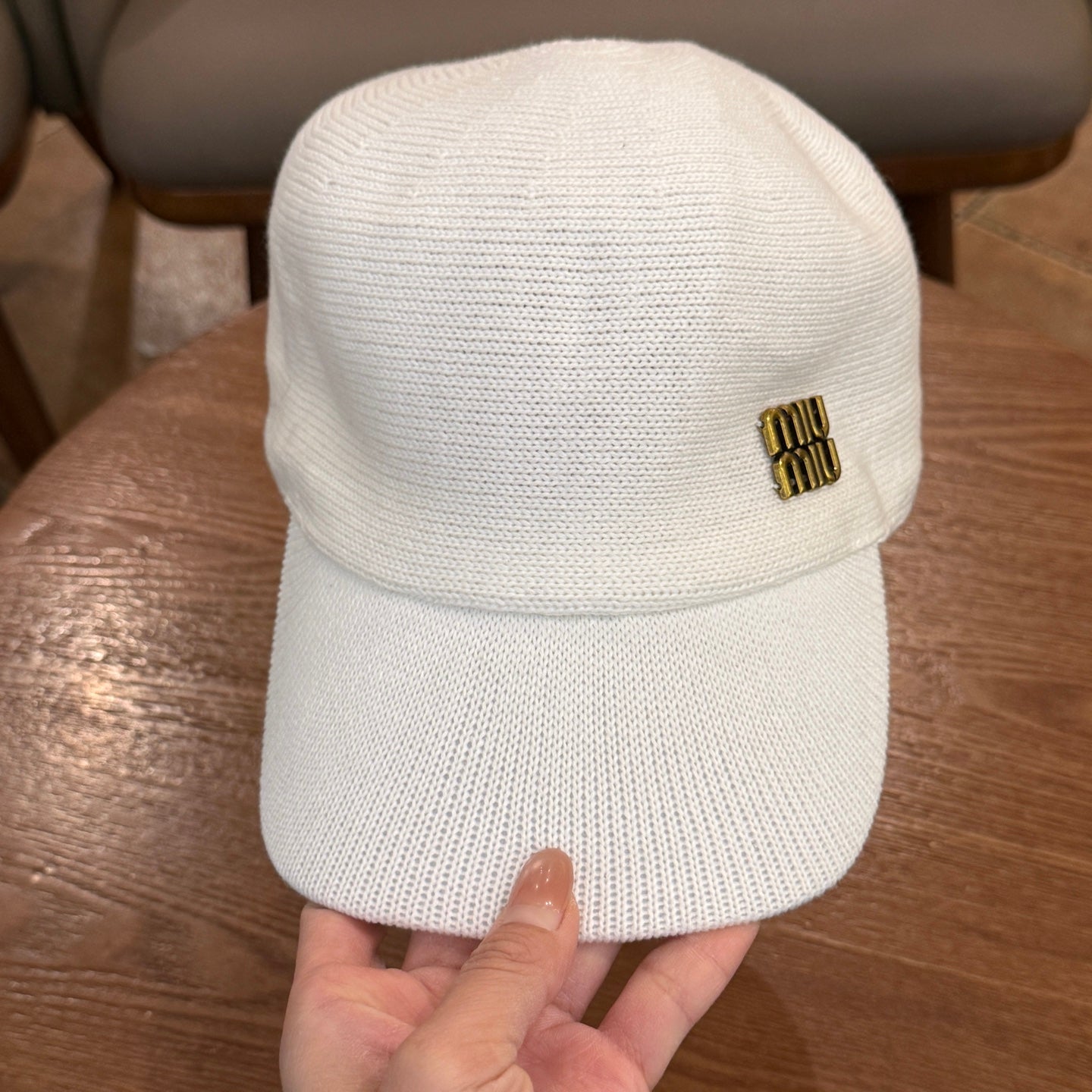 Woven Hollow-Out Flat-Brim Cap