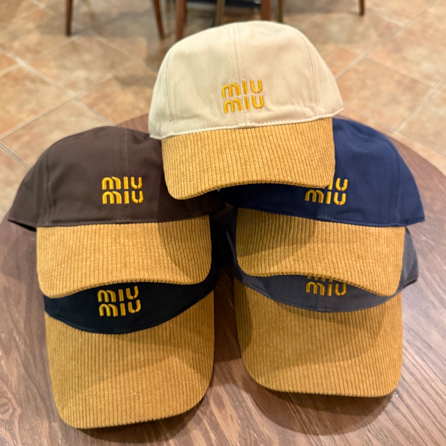Color-Block Corduroy Baseball Cap