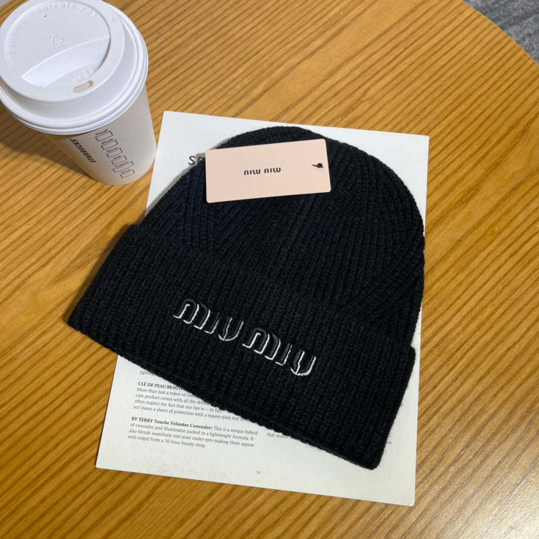 Embroidered Knit Beanie