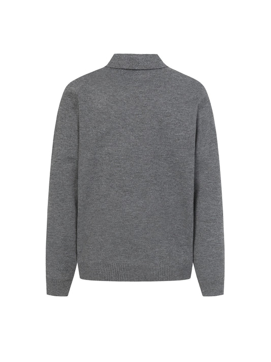 Wool Polo Collar Knit Sweater – Unisex