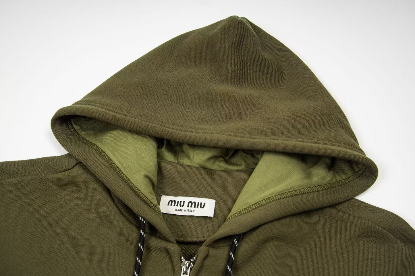 Zip-Up Hoodie – Olive Green