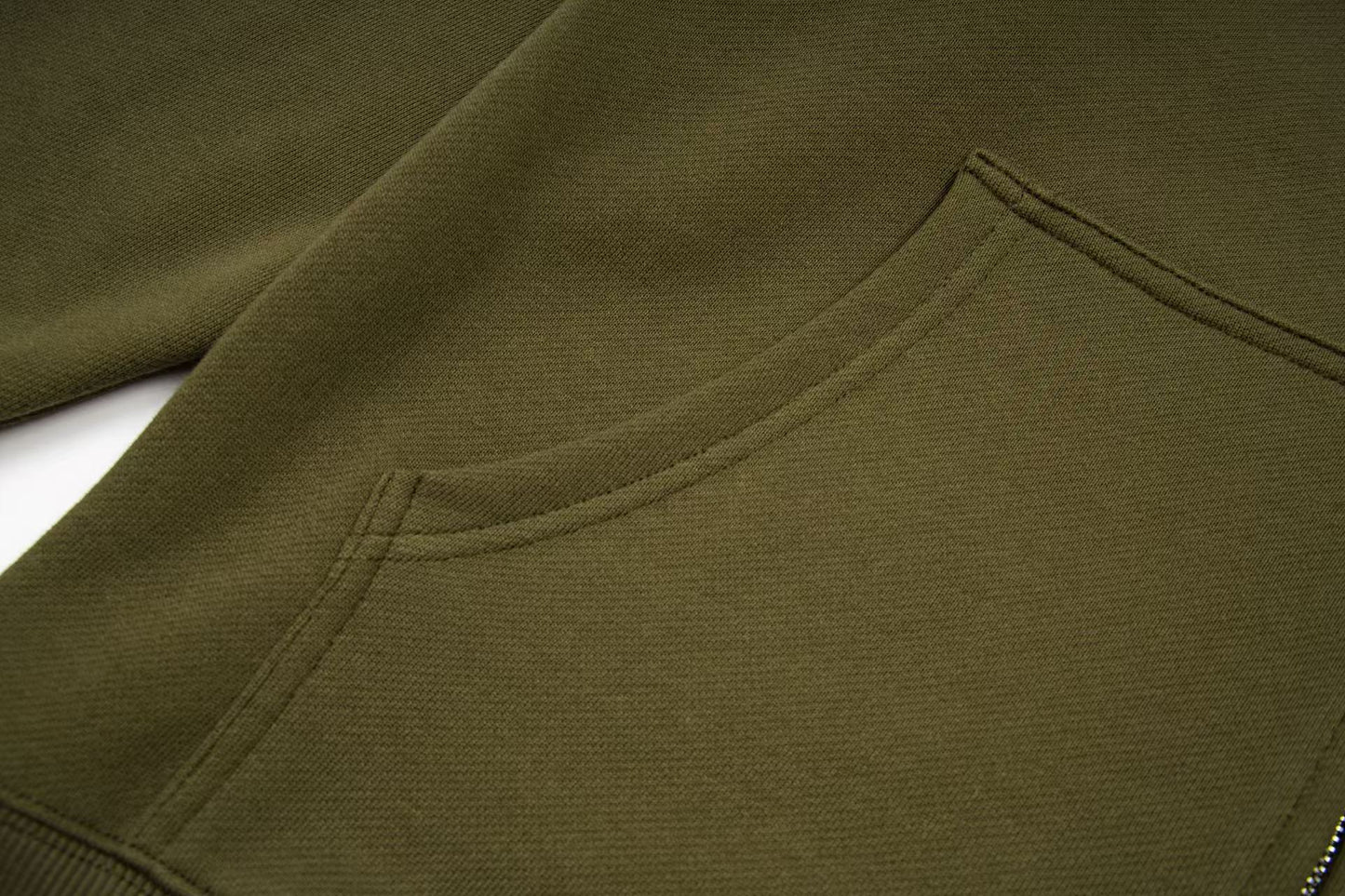 Zip-Up Hoodie – Olive Green