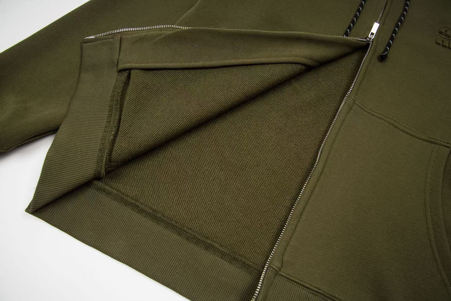 Zip-Up Hoodie – Olive Green