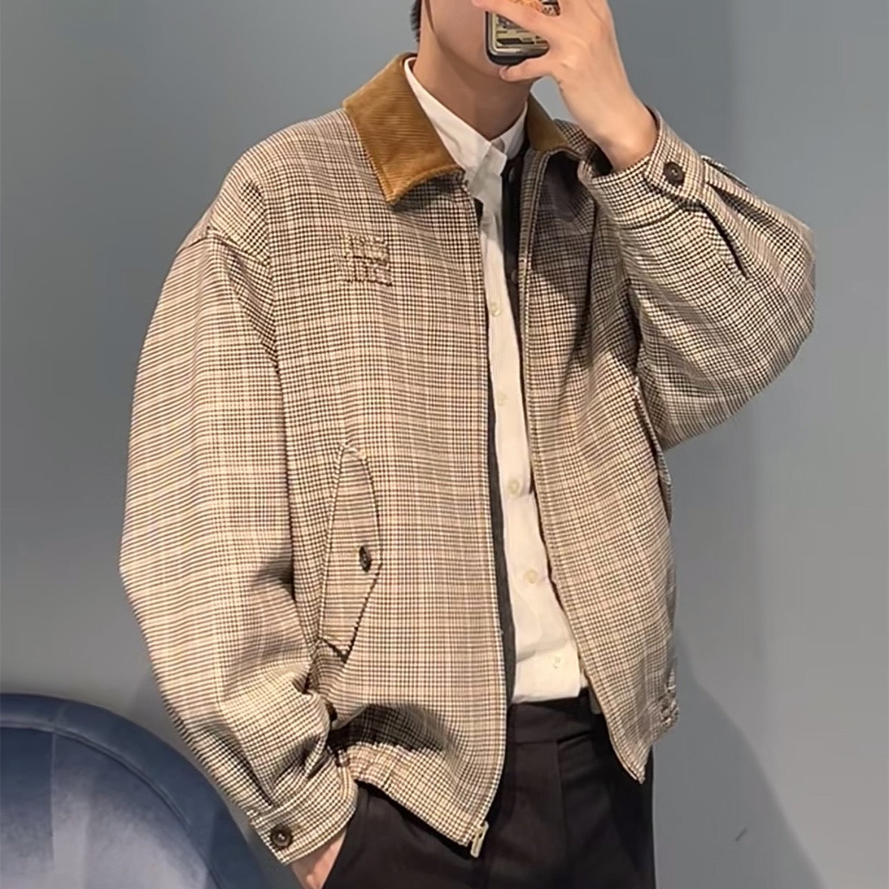 Corduroy Plaid Jacket