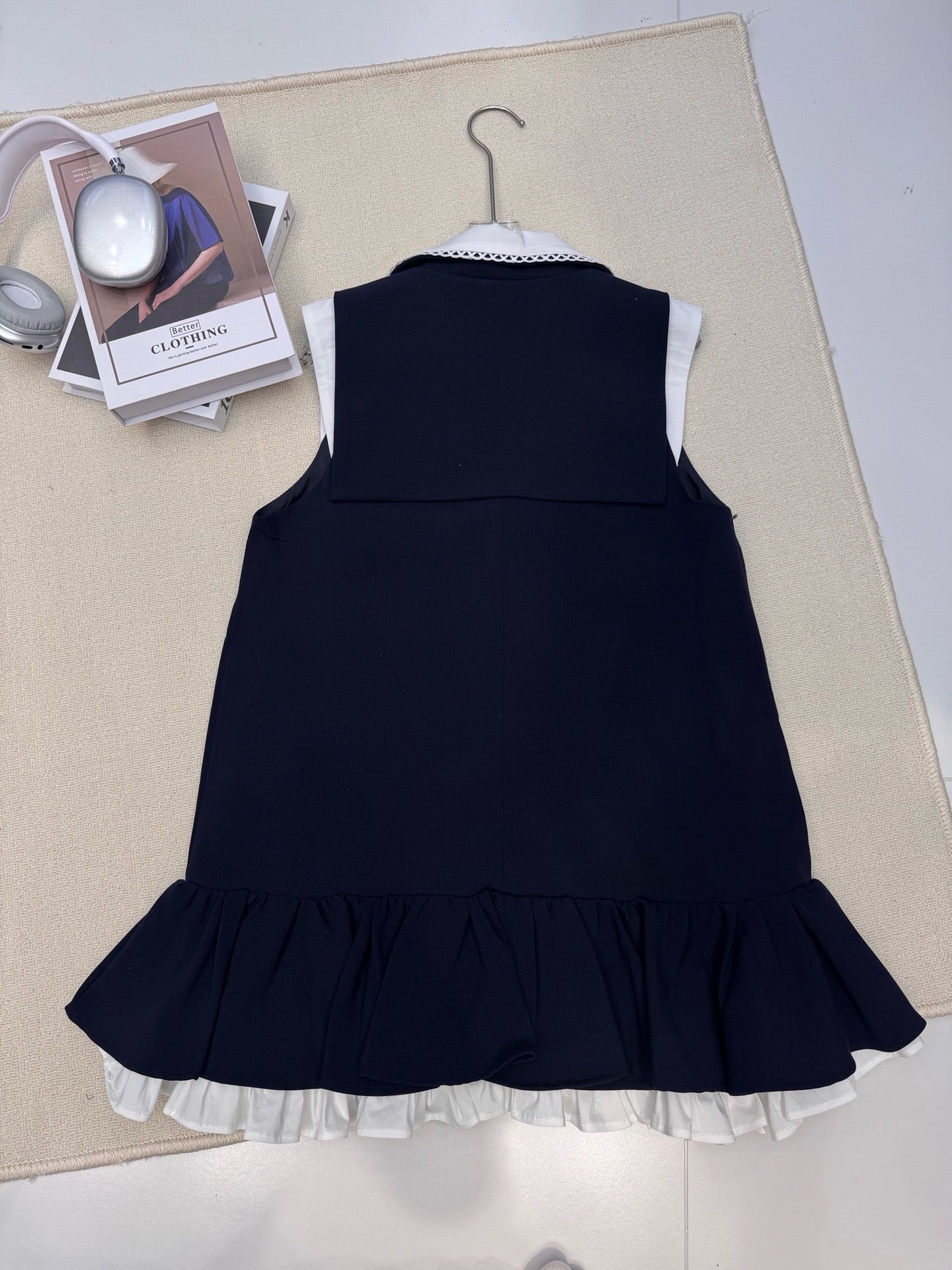 Navy V-Neck Vest Dress