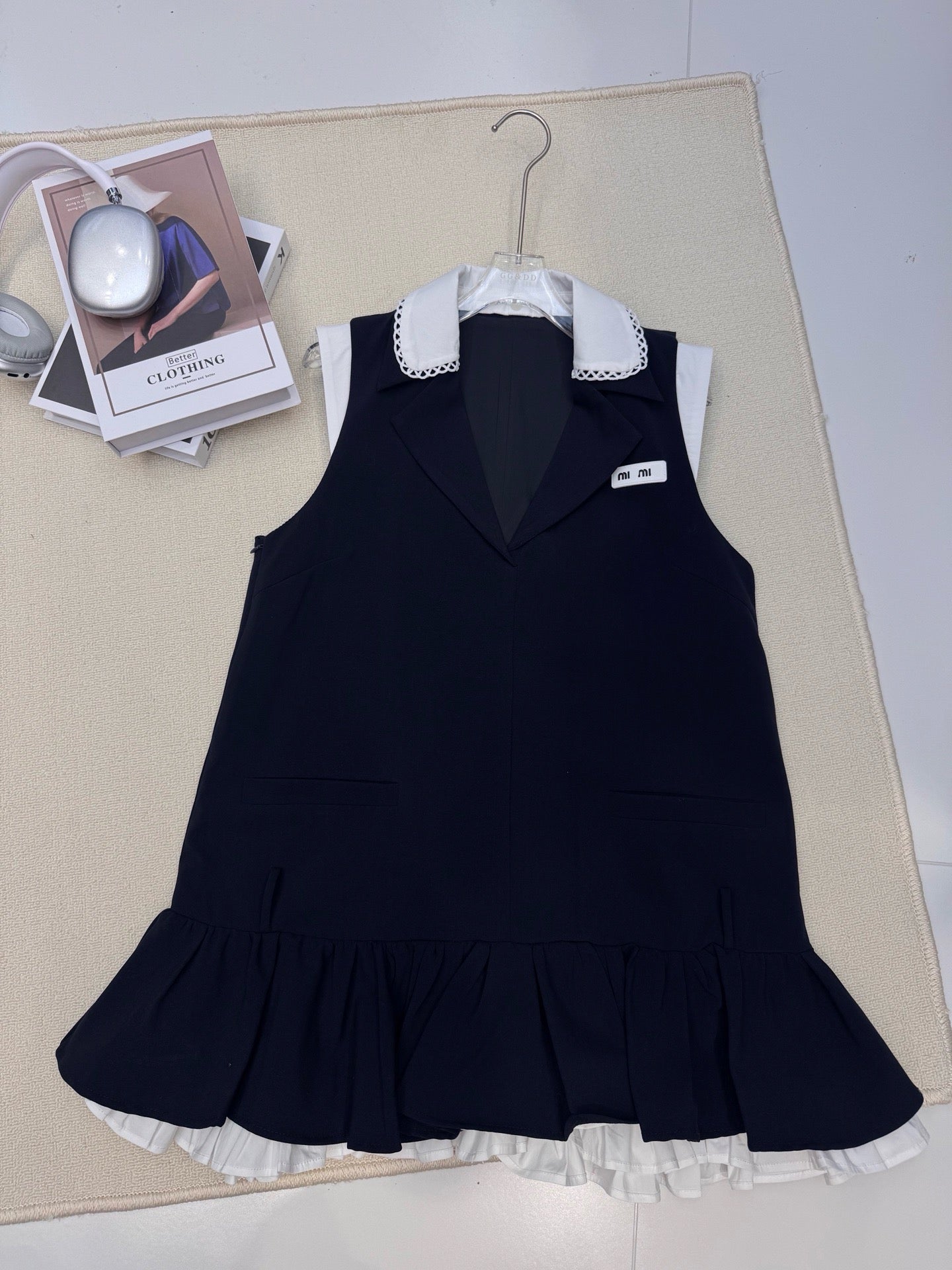 Navy V-Neck Vest Dress