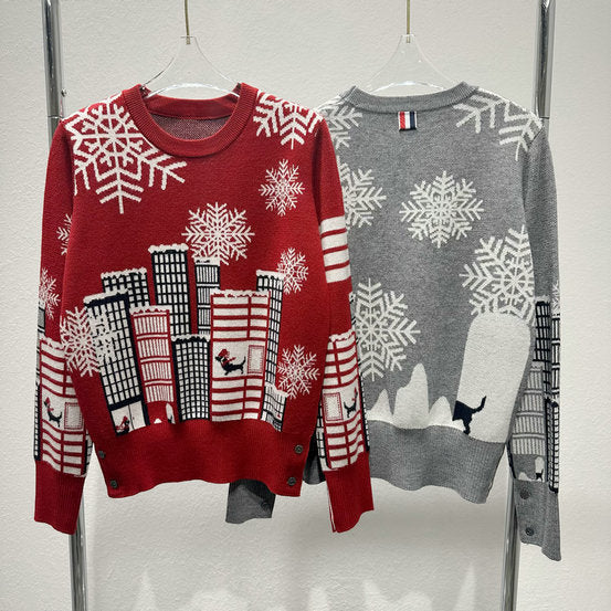 2025SS Snowflake Christmas Sweater THOM TREND