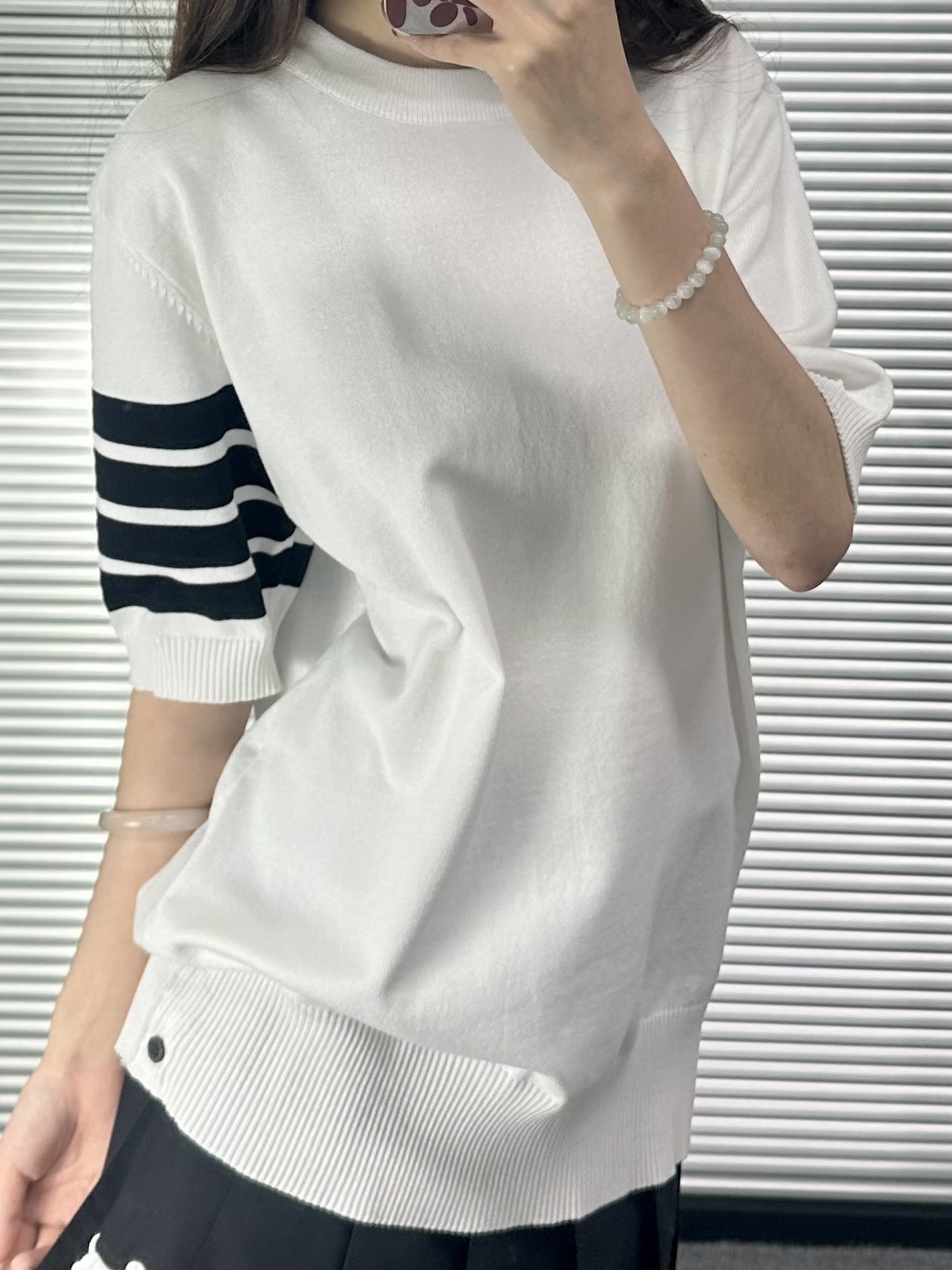 Women's four-bar v-neck cardigan（副本） THOM TREND