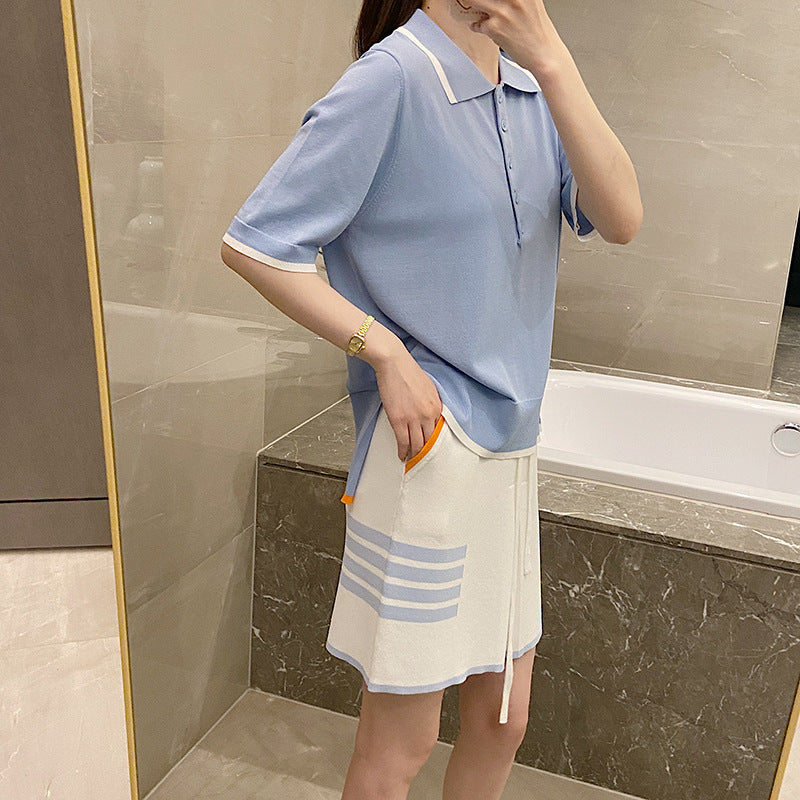 Polo collar short sleeve T-shirt