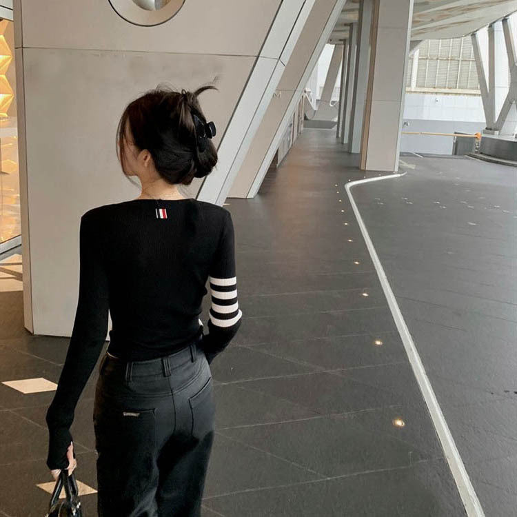 Sexy faux two-piece knitted cardigan THOM TREND