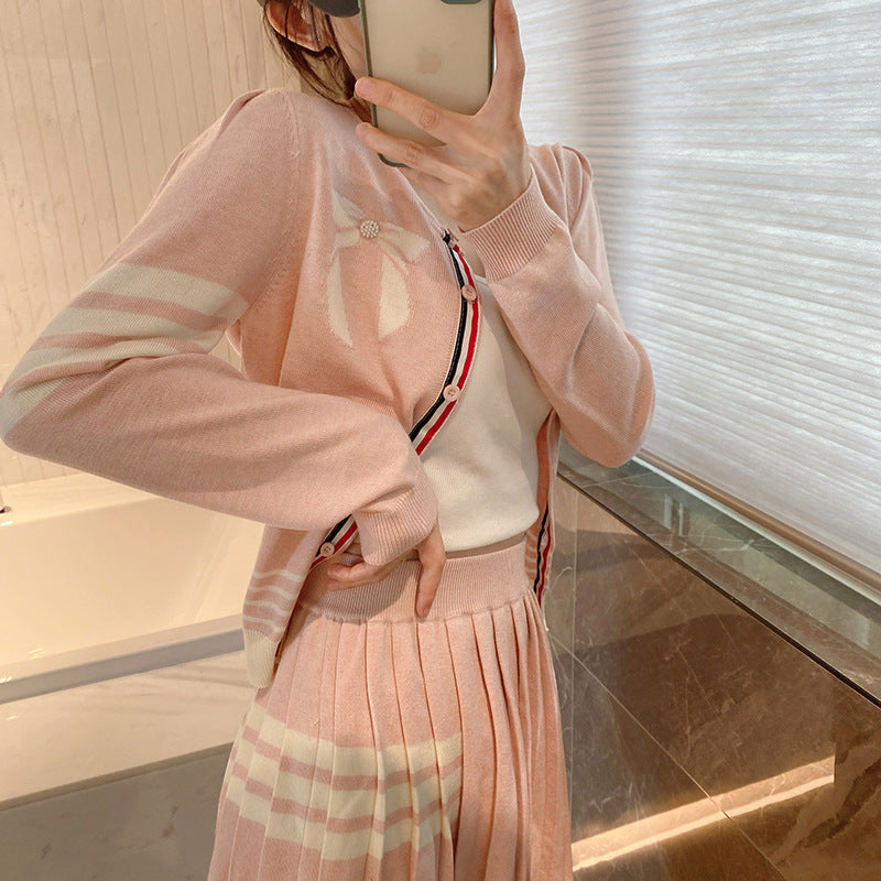 Wool Knit Cardigan Pleated Skirt Set（副本） THOM TREND