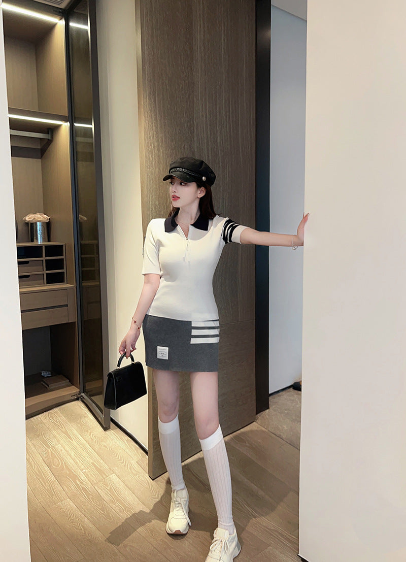 Women's short-sleeved sweater