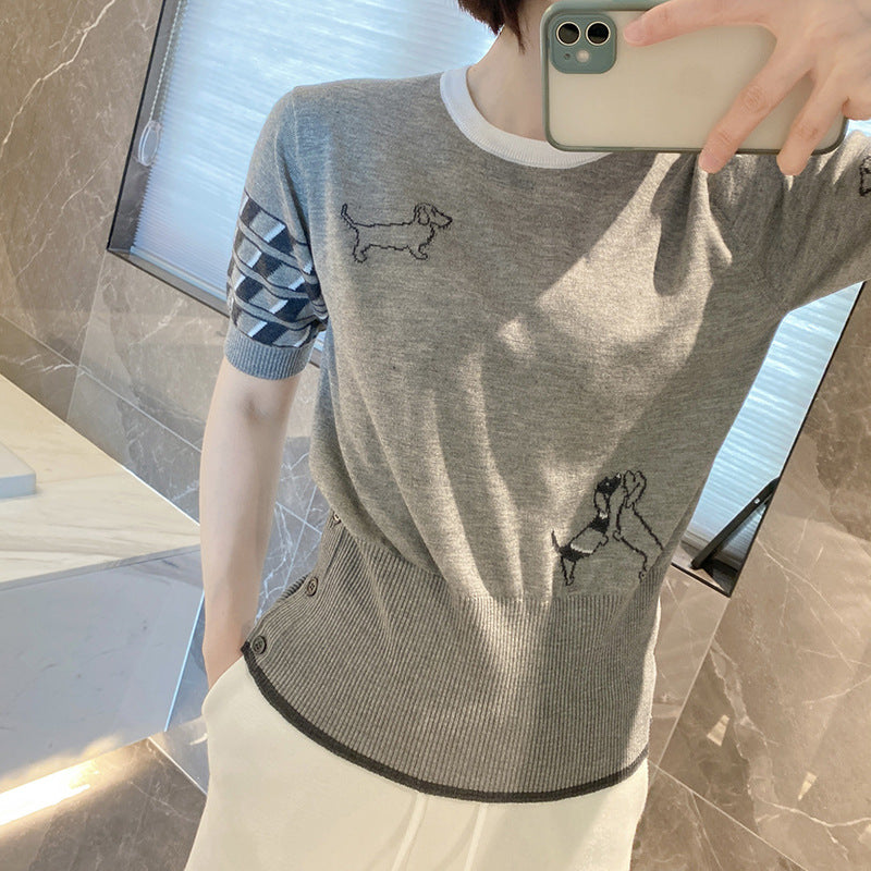 Women's back puppy polo short sleeve（副本） THOM TREND