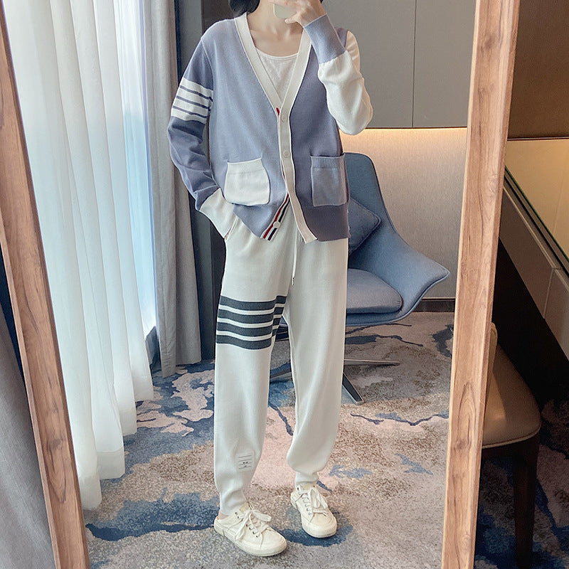 Colorblock wool knit cardigan THOM TREND