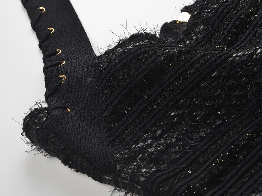 2025SS Tweed halterneck dress THOM TREND