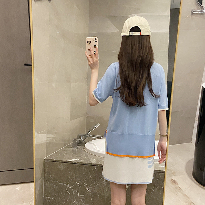 Polo collar short sleeve T-shirt