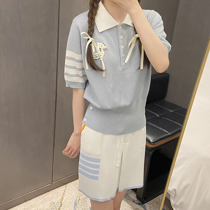 Animal patch polo shirt