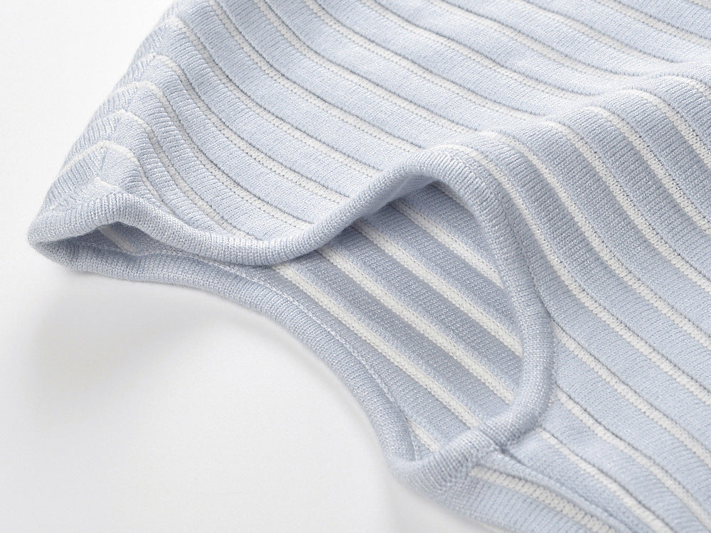 2025SS Sleeveless V-neck knitted dress THOM TREND