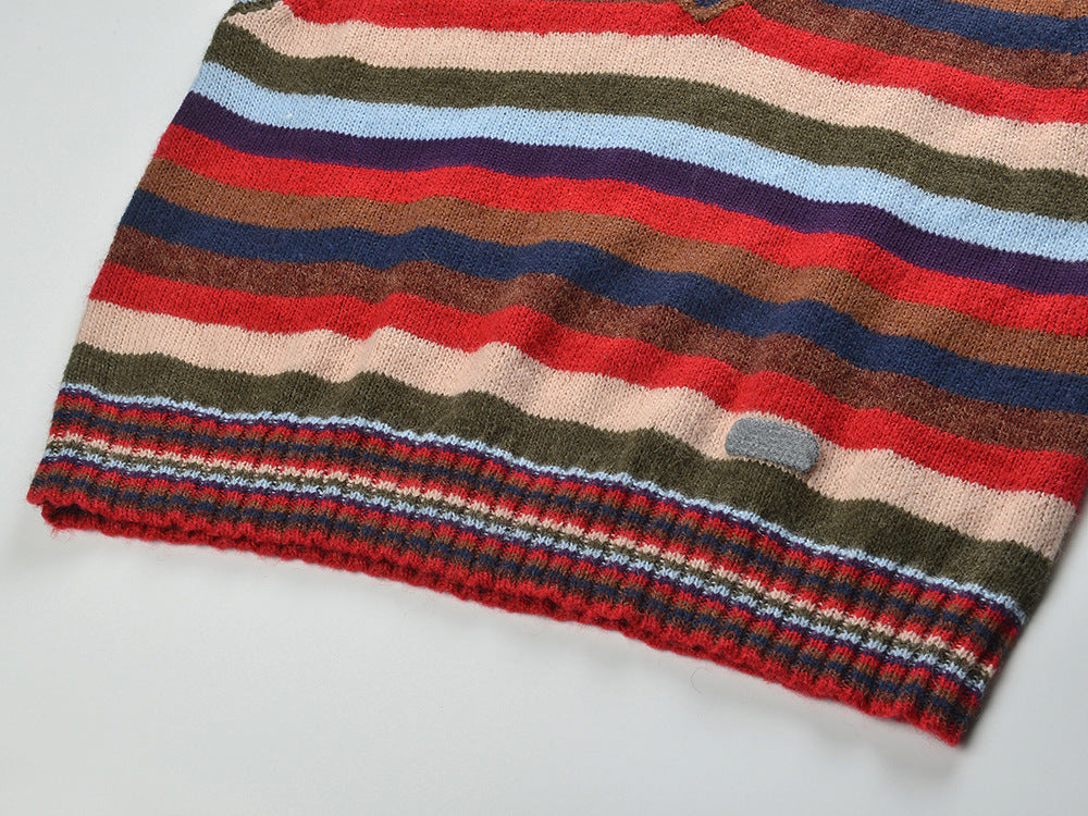 2025SS  Colorful striped lace-up vest THOM TREND