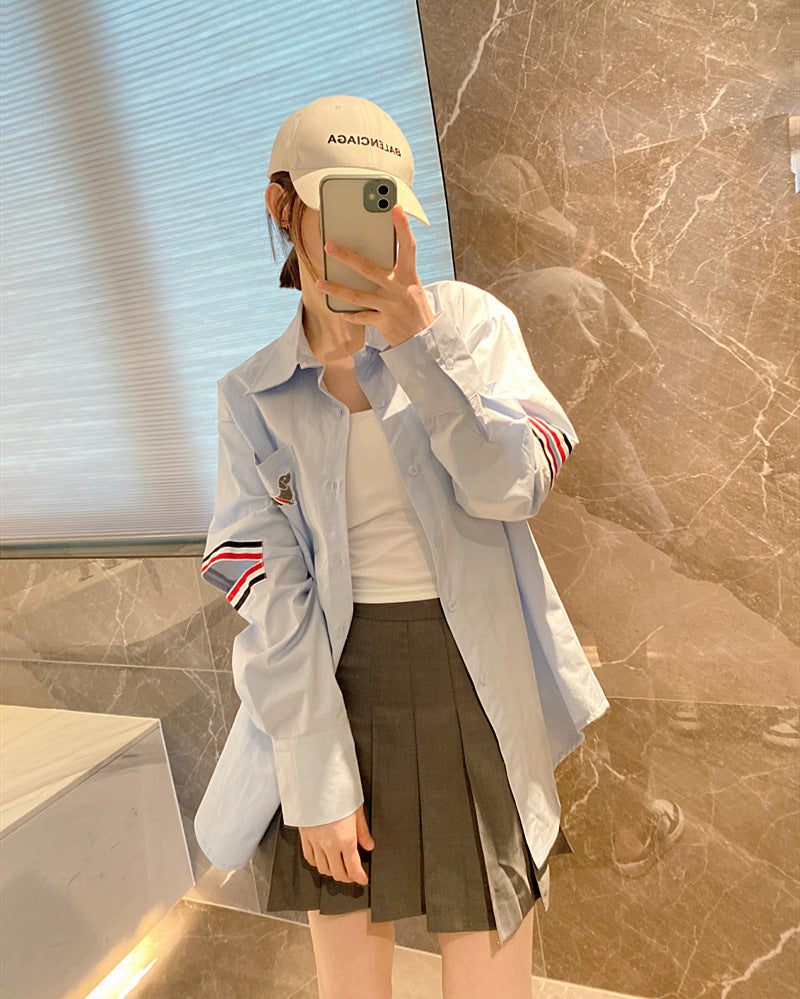 Women's Pink Striped Shirt（复制） THOM TREND