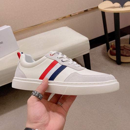 Classic Four-Bar Leather Casual Shoes - Prem Designer Sneakers