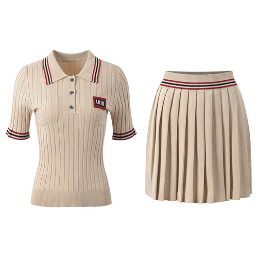Women's Knitted Short Sleeve +Skirt THOM TREND