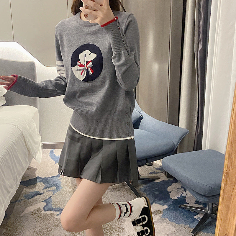 Puppy embroidered cardigan（副本） THOM TREND