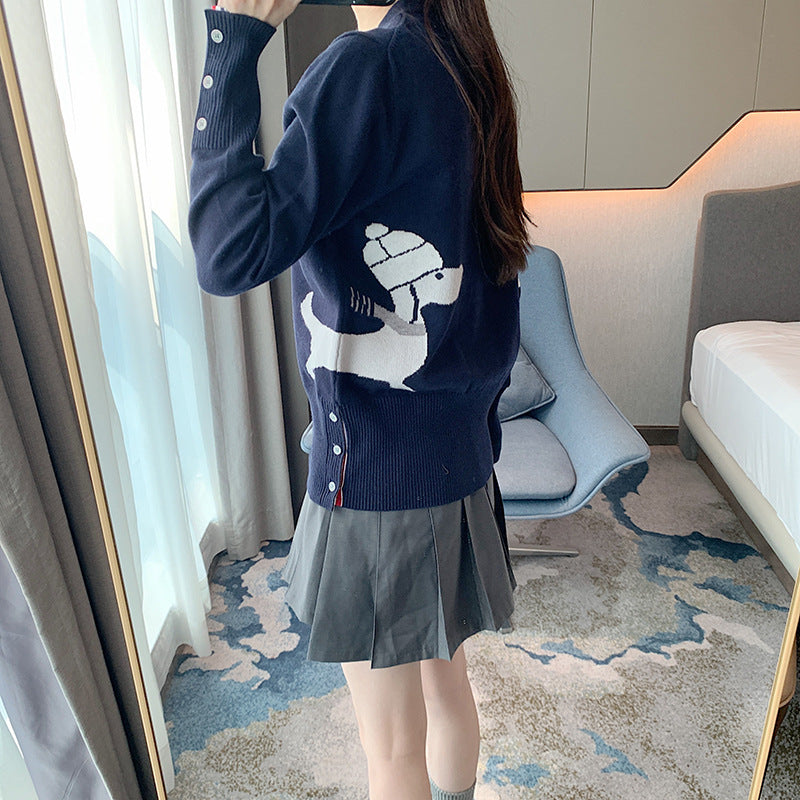 Dog V-neck sweater with back（副本） THOM TREND