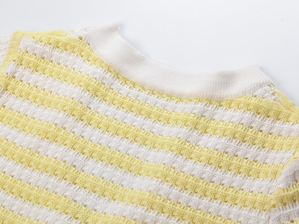 2025SS striped contrast cardigan THOM TREND