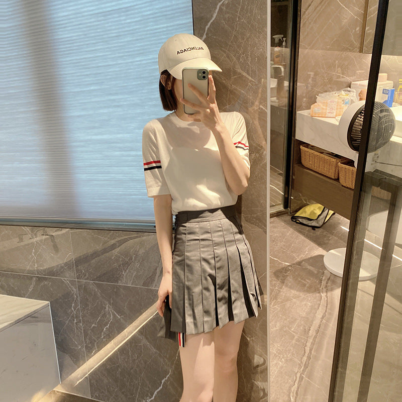 stripe short sleeve T-shirt