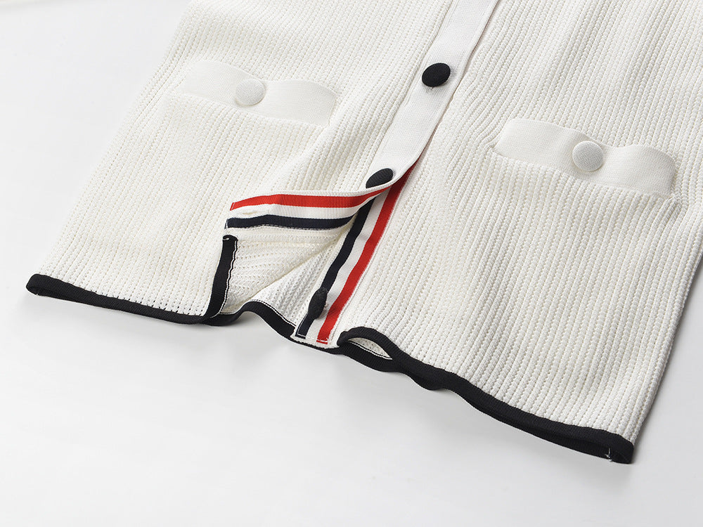 Polo collar cardigan