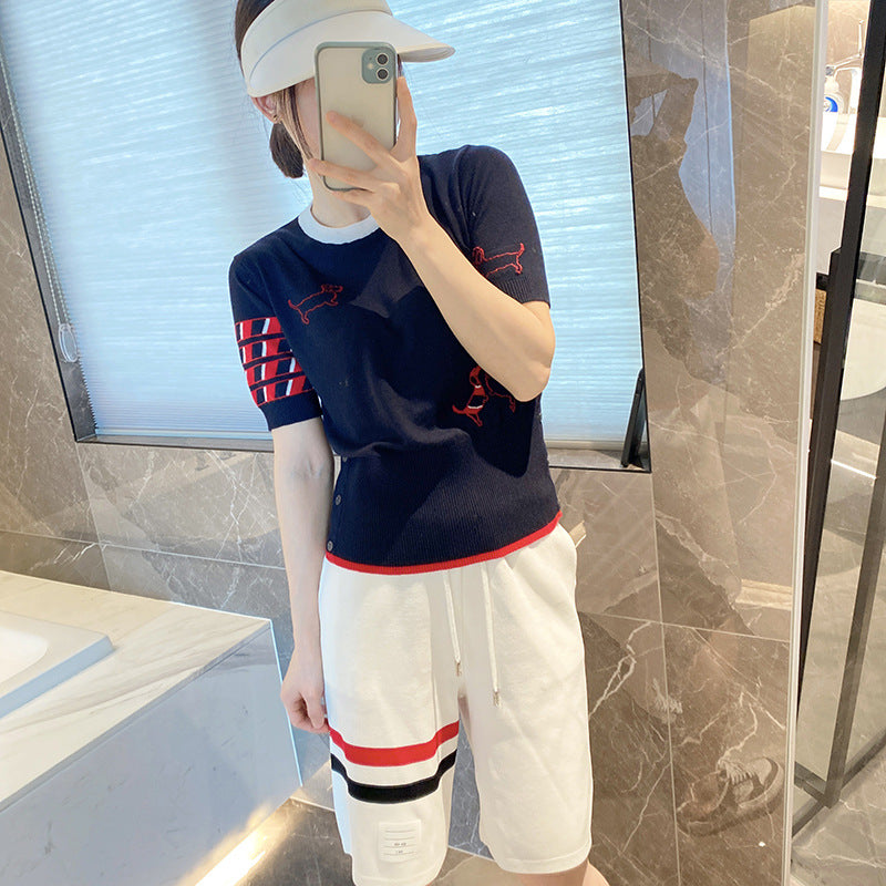 Women's back puppy polo short sleeve（副本） THOM TREND