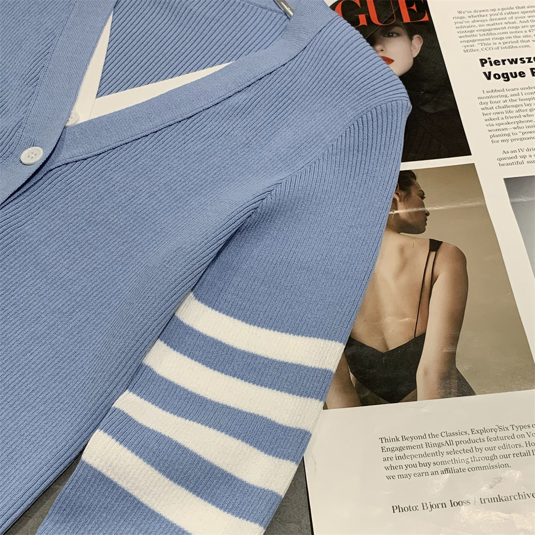 Sexy faux two-piece knitted cardigan THOM TREND