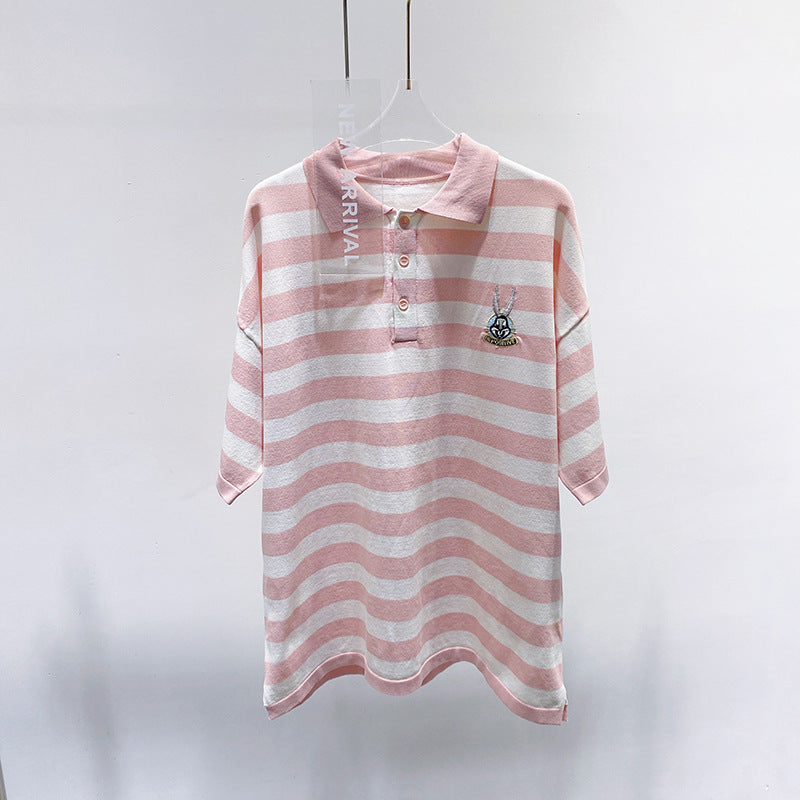 Contrast striped polo shirt