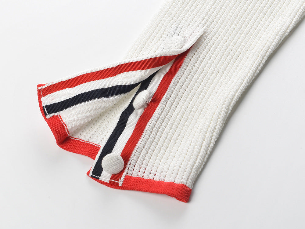 Polo collar cardigan