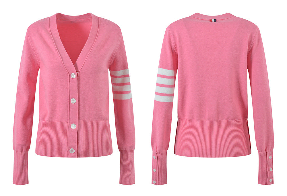 V-neck knitted cardigan（复制） THOM TREND