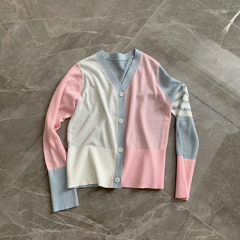 Striped V-neck long sleeves（副本） THOM TREND