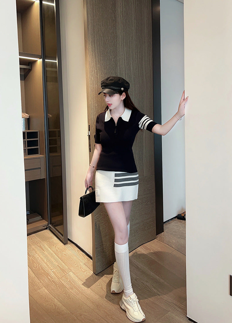 Women's short-sleeved sweater