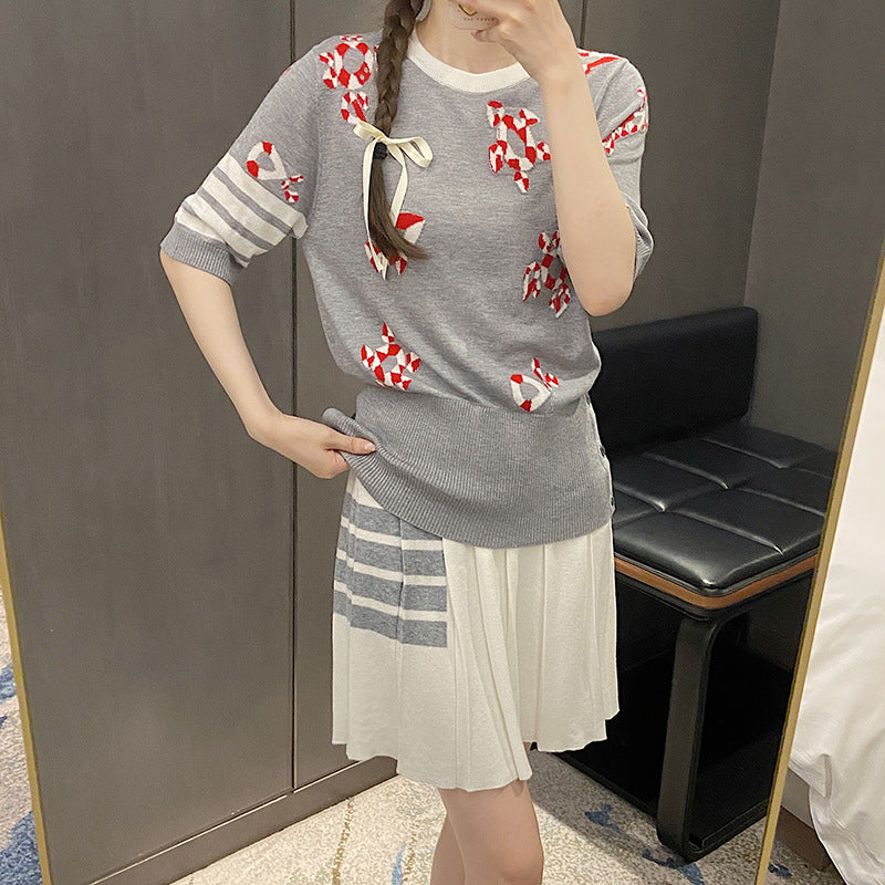 Cartoon round neck high waist T-shirt